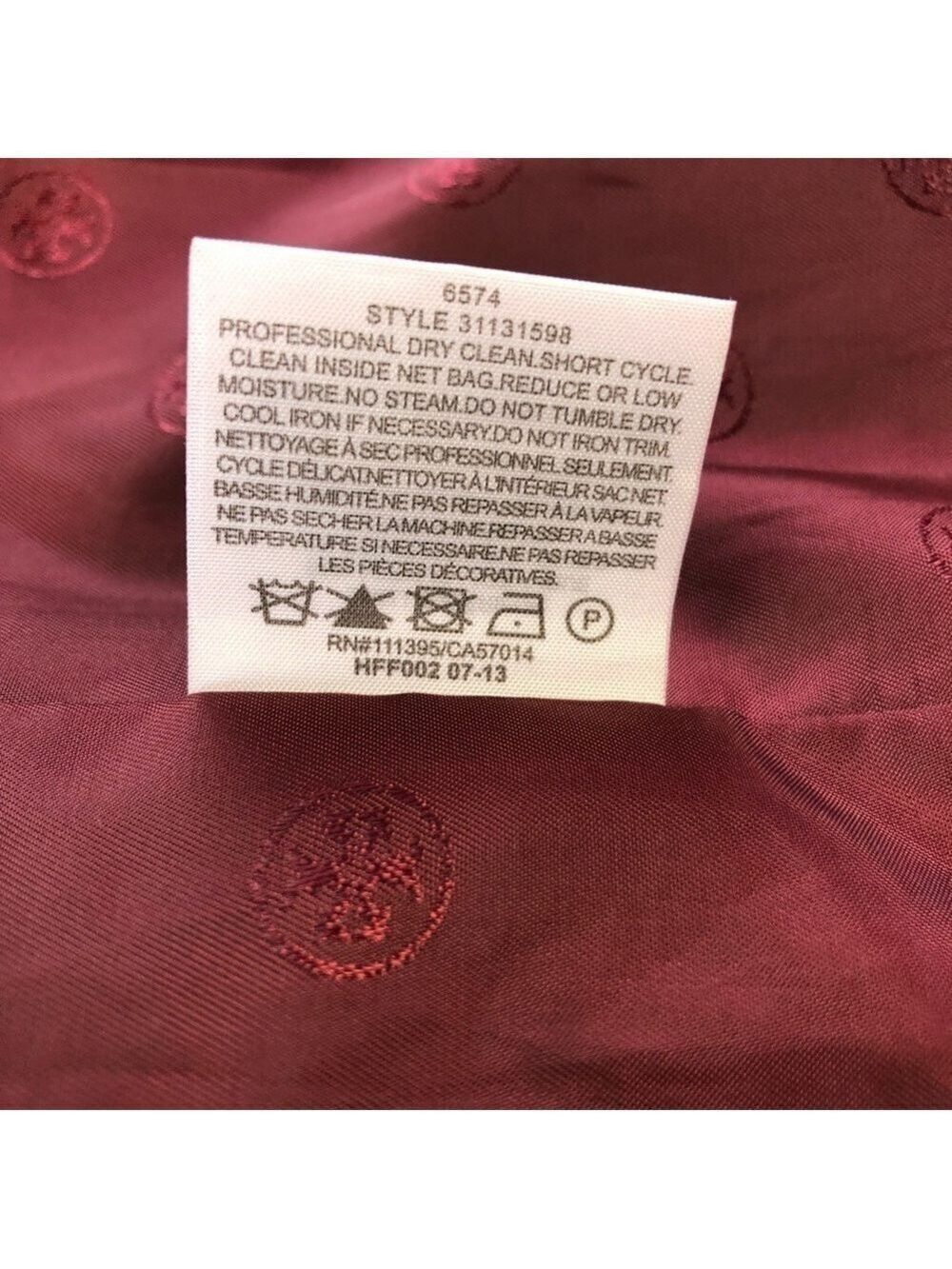 Tory Burch Patsy Glazed Tweed dark plum long line coat Size 2 appliqué embellish - Picture 10 of 14